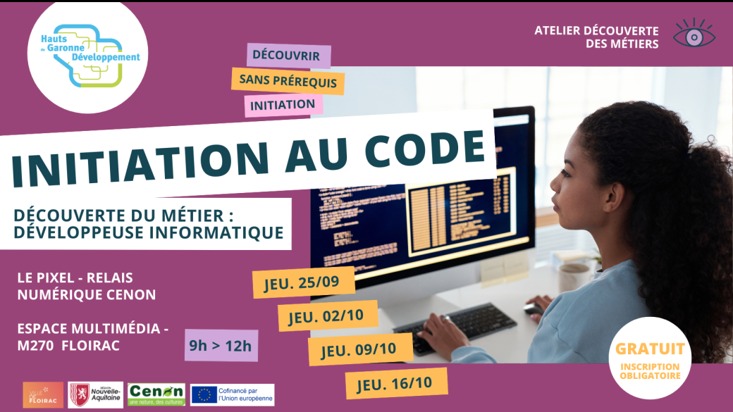 Initiation au code / Découverte des métiers du développement informatique