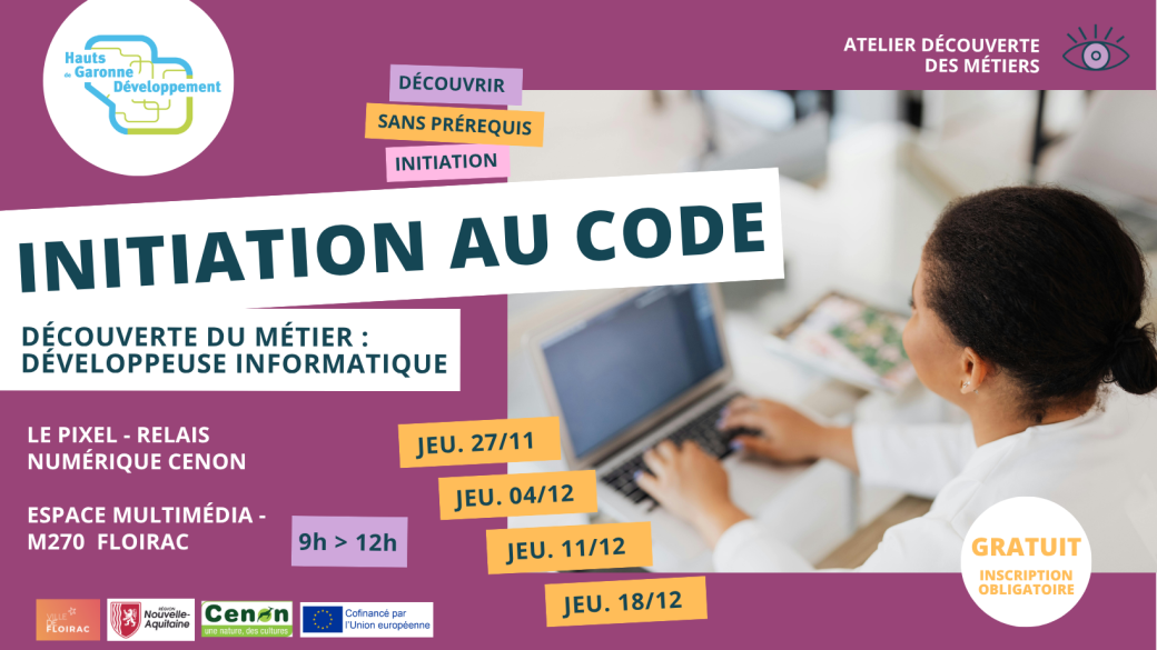 Initiation au code / Découverte des métiers du développement informatique