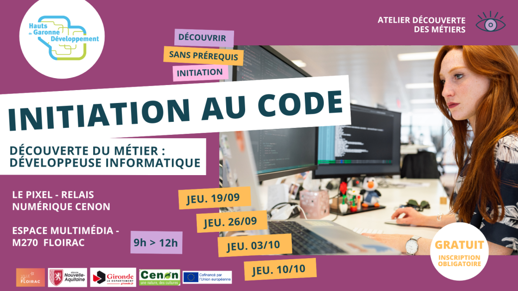 Initiation au code / Découverte des métiers du développement informatique