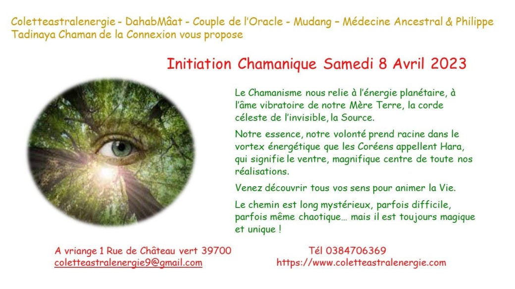 Initiation Chamanique | Samedi 8 avril 2023 | Vriange dans le Jura