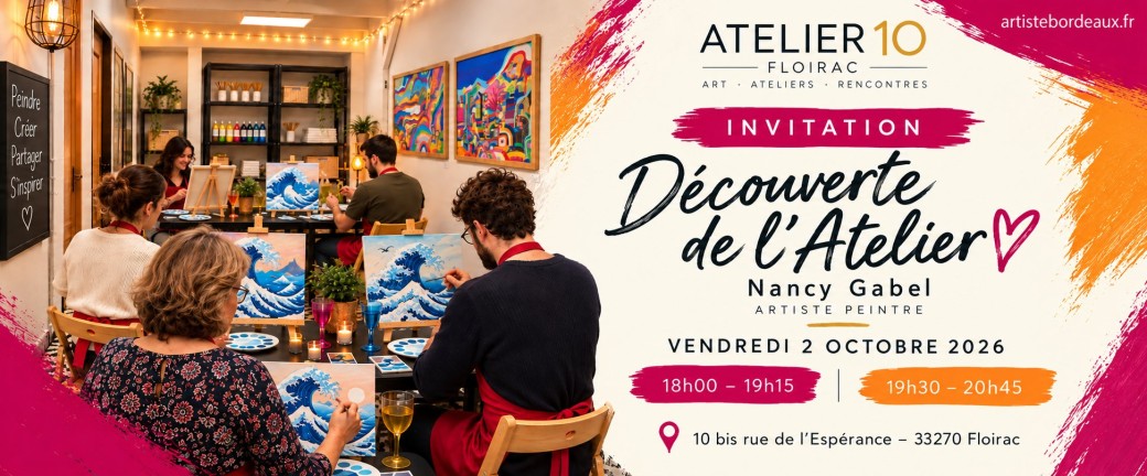 INVITATION INAUGURATION ATELIER ARTISTE NANCY GABEL À L’ATELIER 10