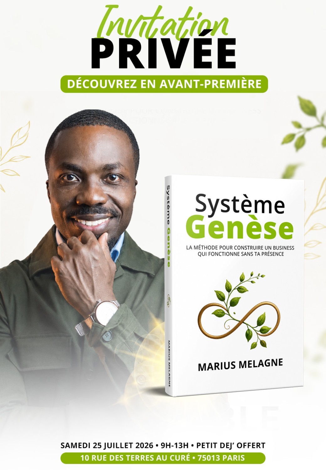 Invitation Privée - Lancement en avant-première du nouveau Livre de Marius MELAGNE