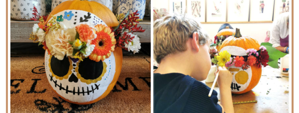 Je customise ma citrouille fleurie mexicaine