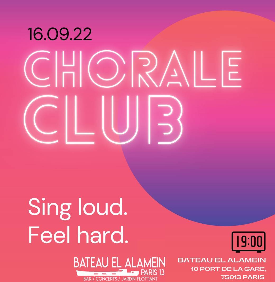 Jeu. 16/09 : CHORALE CLUB