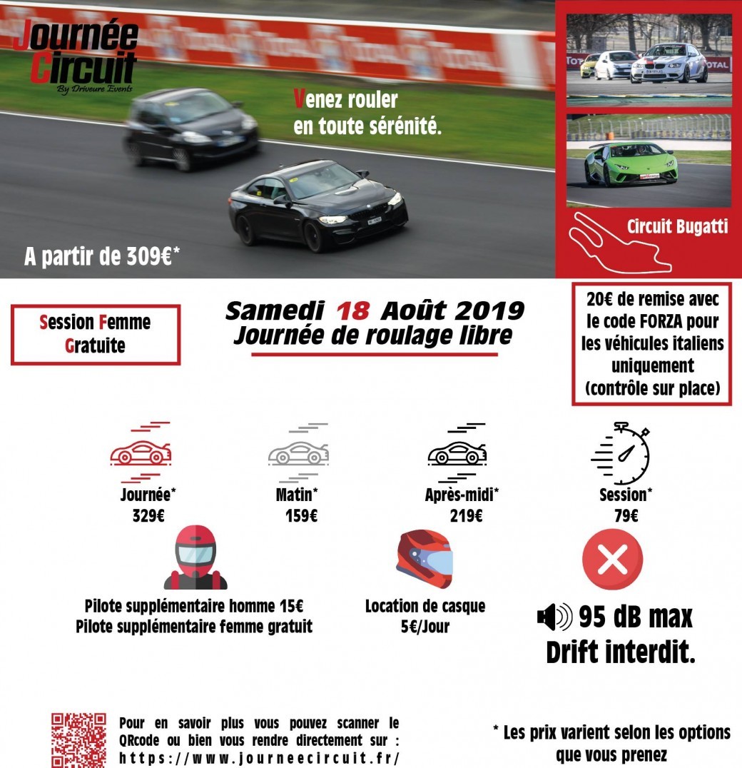 Circuit Bugatti Calendrier Tickets : Journée circuit Bugatti le 18 Aout 2019 - Billetweb