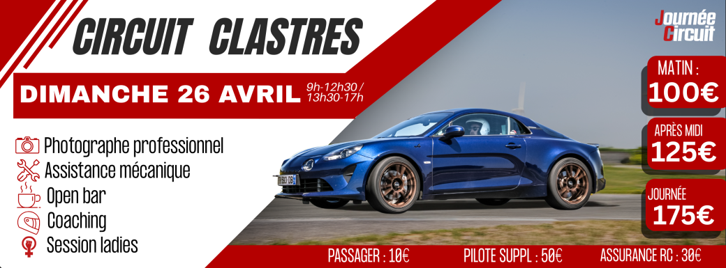 Journée Circuit Clastres dimanche 26 Avril 2026