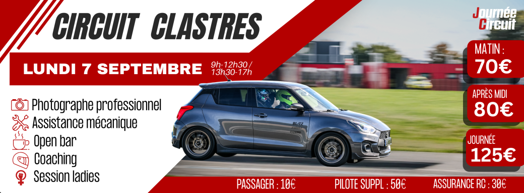 Journée Circuit Clastres lundi 7 Septembre 2026