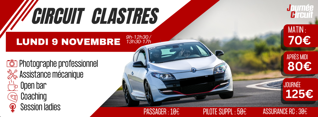 Journée Circuit Clastres lundi 9 novembre 2026