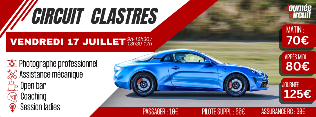 Journée Circuit Clastres vendredi 17 Juillet 2026