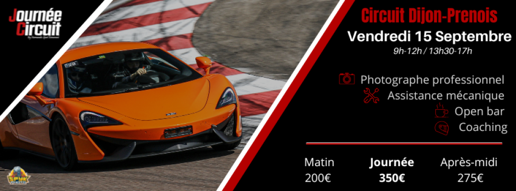 Journée Circuit Dijon Prenois le vendredi 15 septembre 2023