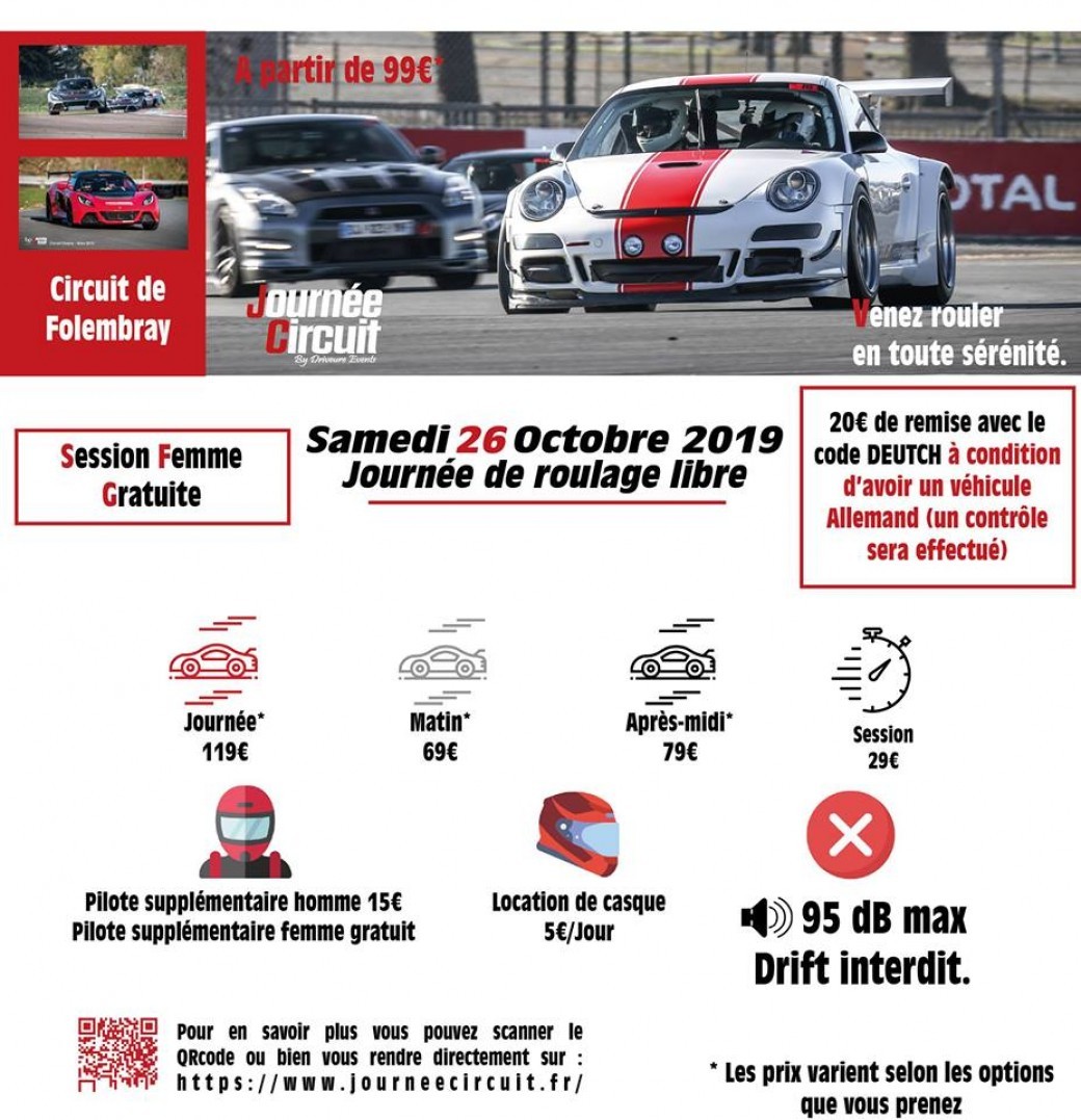 Journée Circuit et stage de pilotage Folembray le 26 Octobre 2019