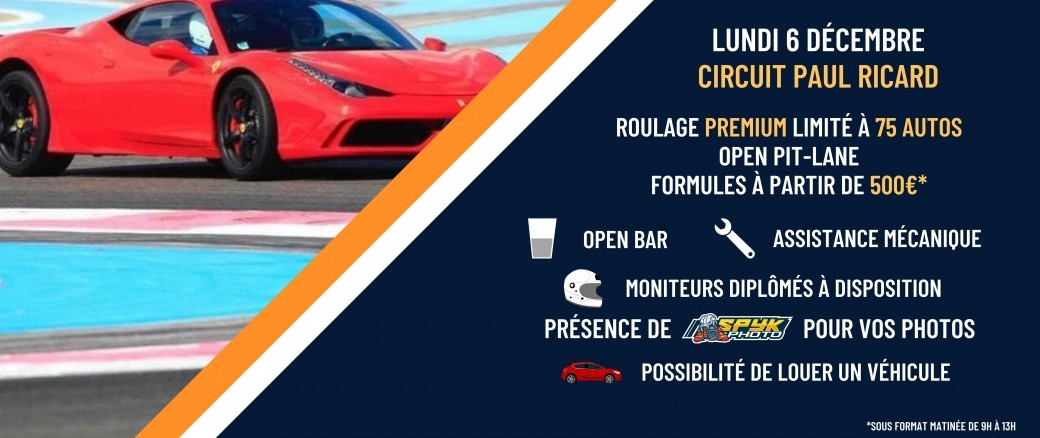 Journée Circuit le Castellet le lundi 6 décembre