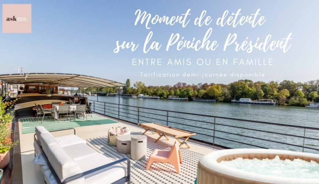 Journée péniche avec terrasse et balnéo