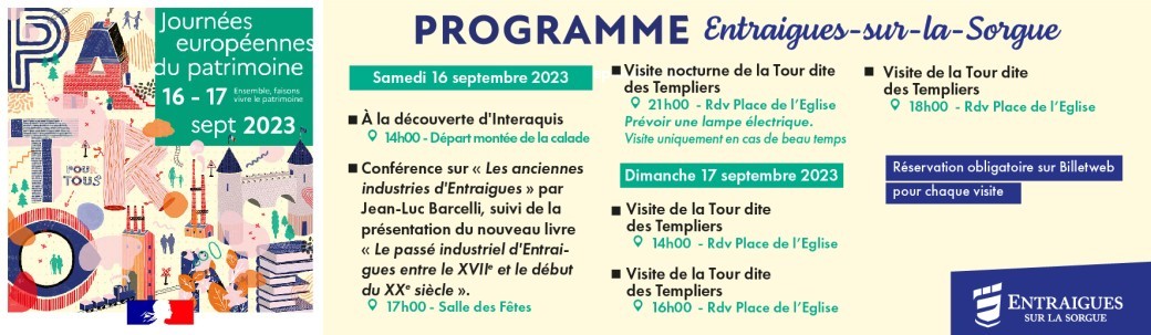 Journées Européennes du Patrimoine | Entraigues-sur-la-Sorgue
