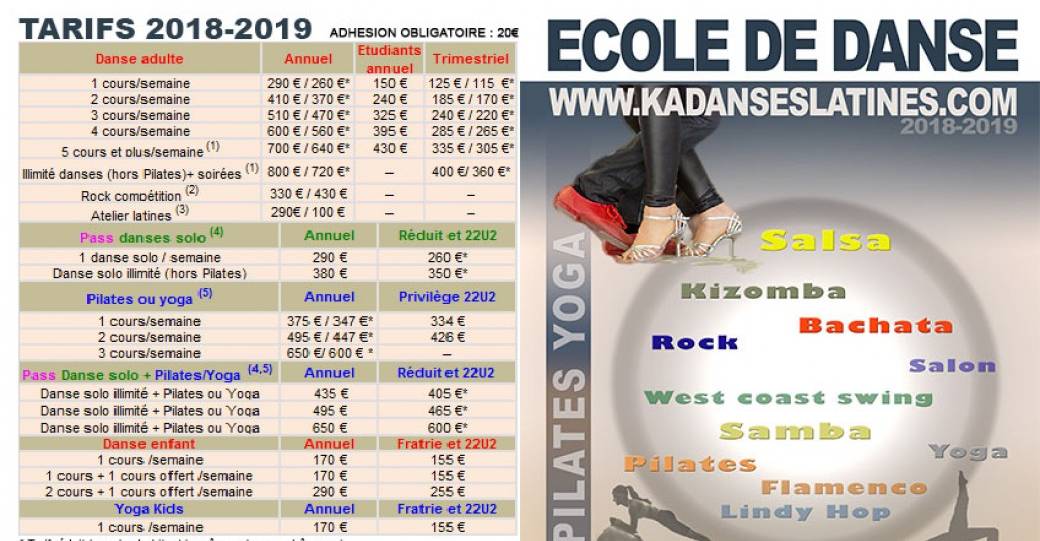 KADANSES LATINES RENTREE 2018-2019