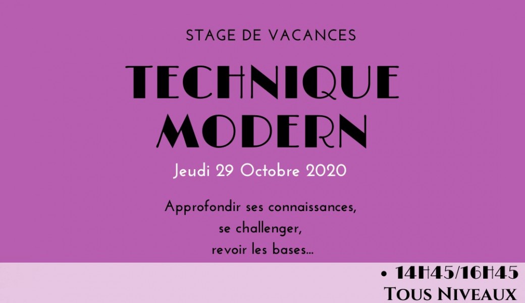 LA CHRYSALIDE - Stage toussaint - Modern Technique Intermédiaire