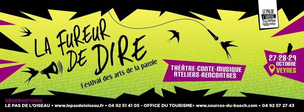 Tickets : LA FUREUR DE DIRE Festival des Arts de la Parole - Billetweb