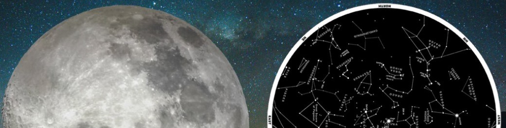 " La Lune  & carte du ciel "