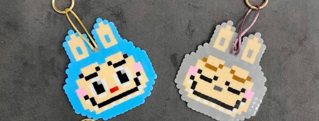 PORTE-CLÉ LABUBU EN PERLE À REPASSER -  8 ANS ET +