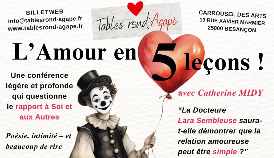 L'Amour en 5 leçons ! – Conférence clown-théâtre