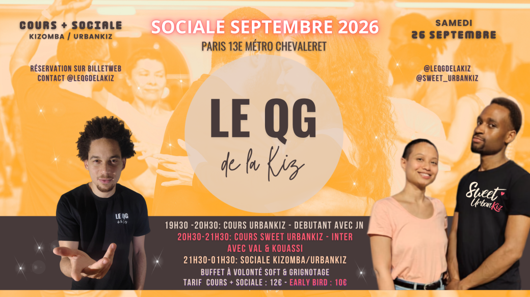 Le QG de la Kiz | Sociale Kizomba Paris | Samedi 26 Septembre 19h30-01h30