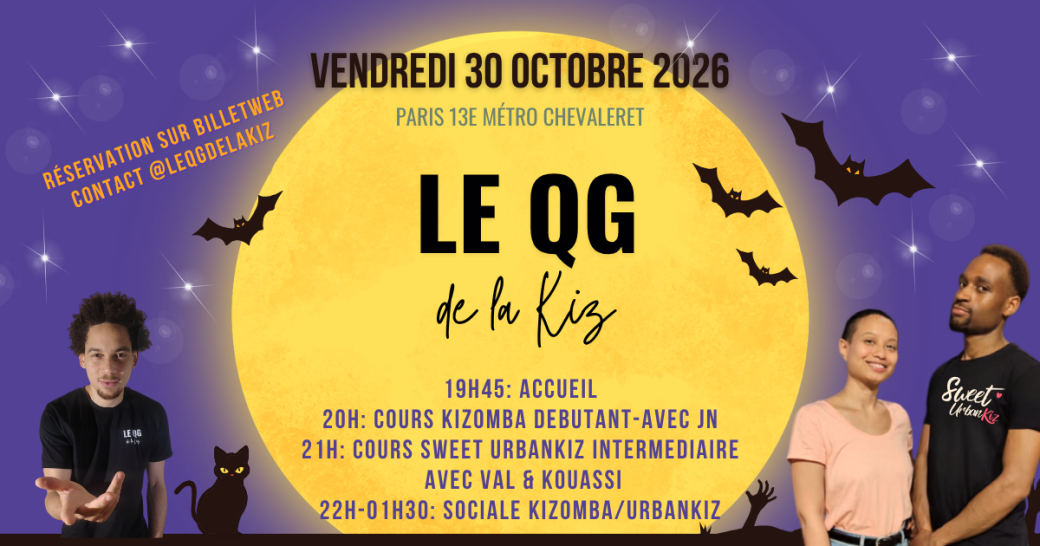 Le QG de la Kiz | Sociale Kizomba Paris | Vendredi 30 Octobre 20h00-01h30
