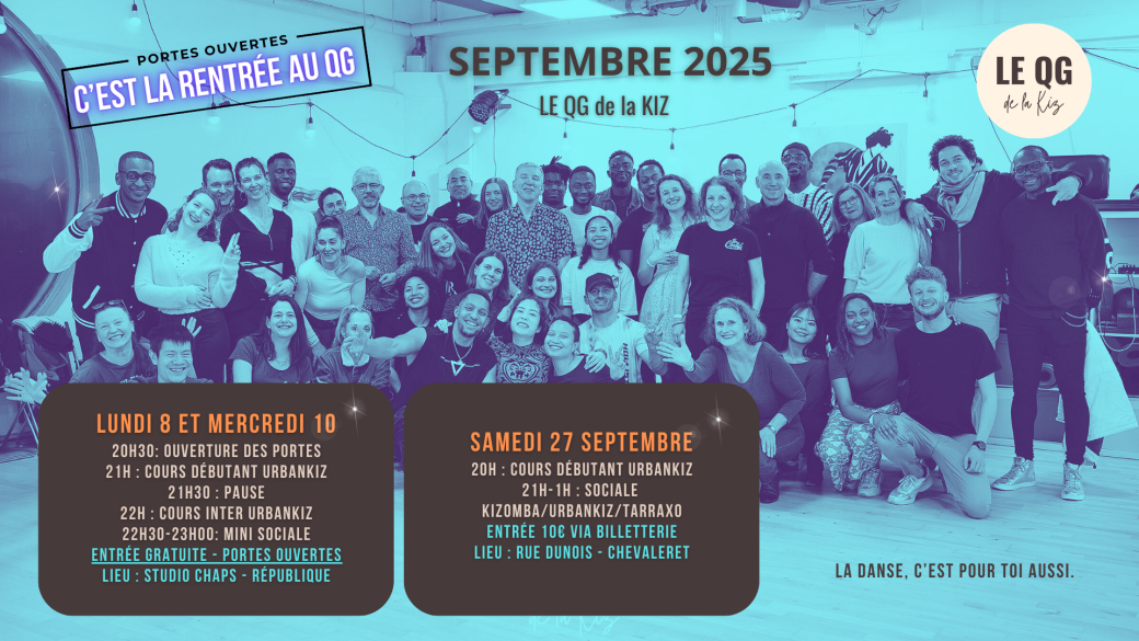 Le QG de la Kiz | Sociale Kizomba Paris | samedi 27 septembre 20h00-01h00