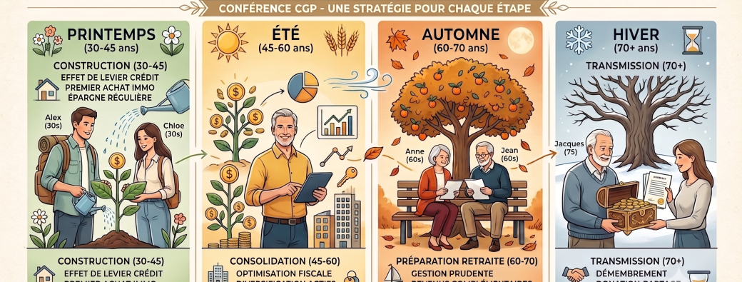 Les 4 saisons de votre patrimoine : comment adapter votre stratégie financière de 30 à 70 ans ?