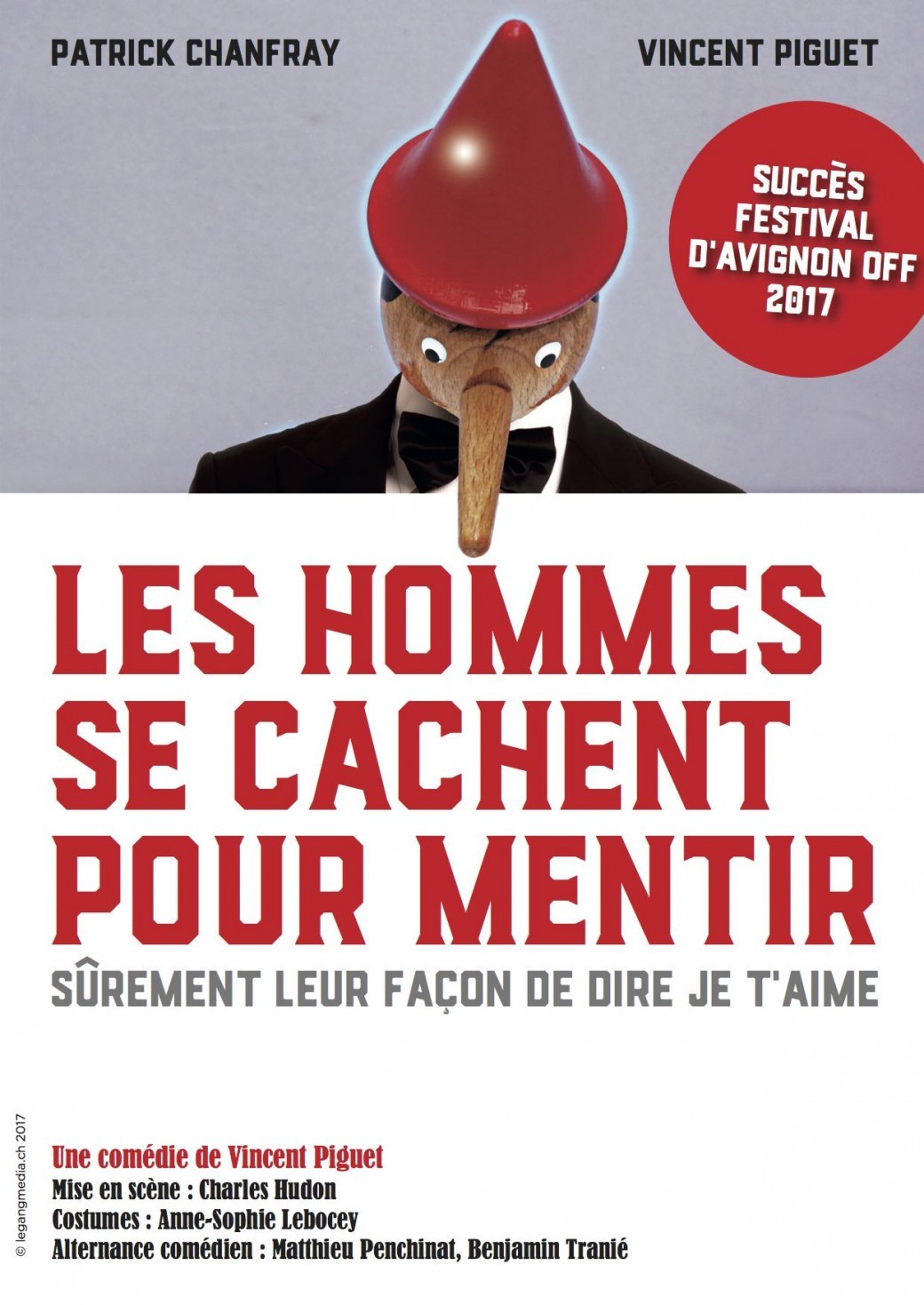Patrick Chanfray et Vincent Piguet dans "Les Hommes se cachent pour mentir" 