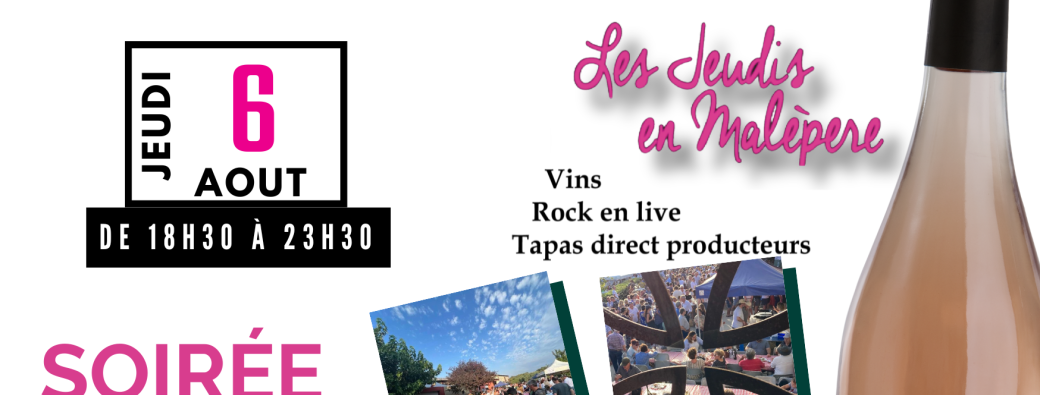 Les Jeudis en Malepère - 6 août 2026 - Domaine Rose et Paul