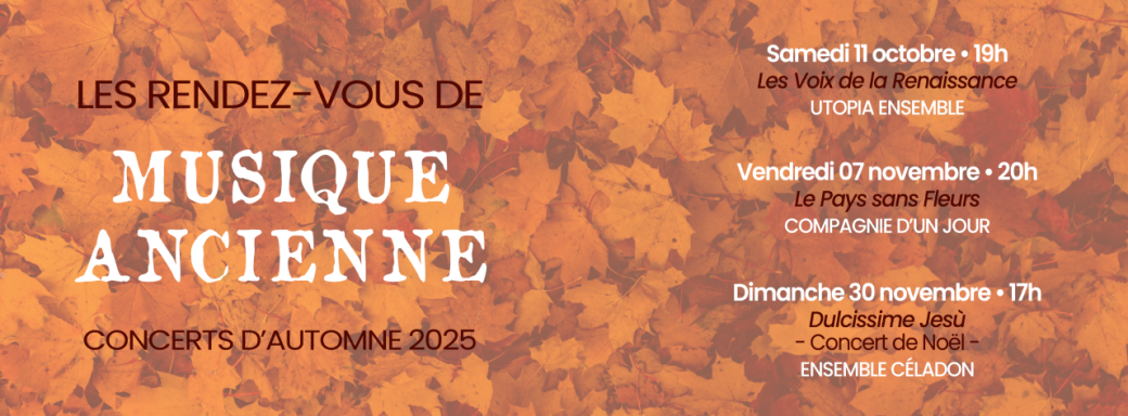Les Rendez-vous de Musique Ancienne - Automne 2025
