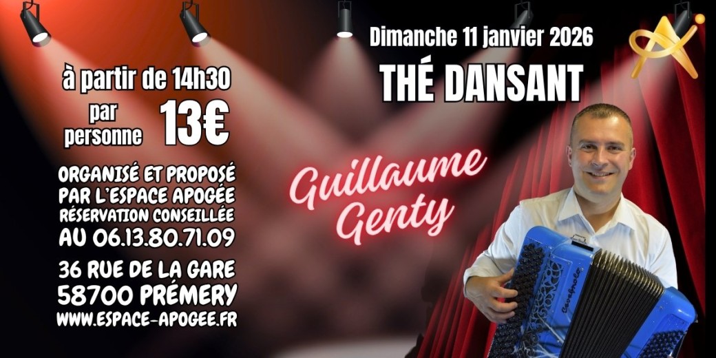 L'Espace Apogée reçoit Guillaume Genty