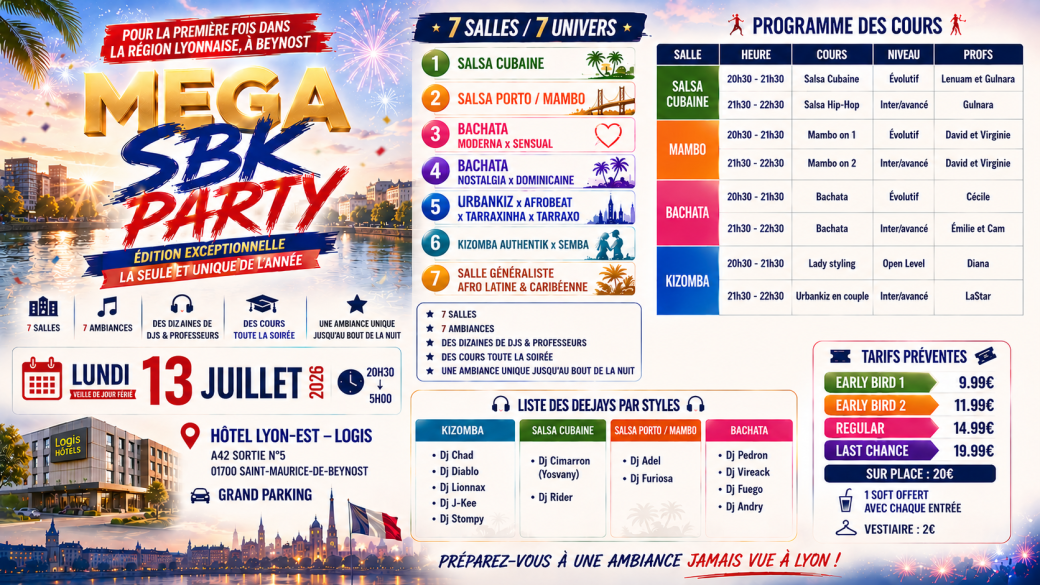 M.E.G.A S.B.K PARTY - 7 Salles - Hotel Logis Est Beynost