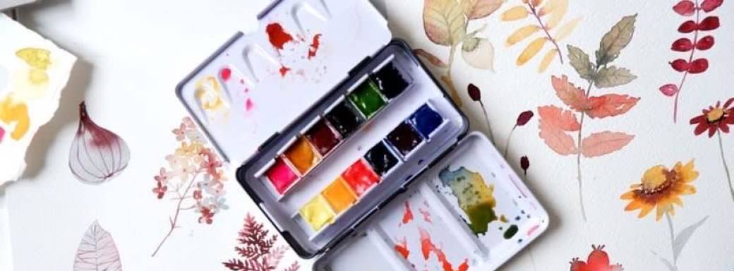 MAKE x L'EAU BLEUE | Aquarelle « FLEURS  D’AUTOMNE »