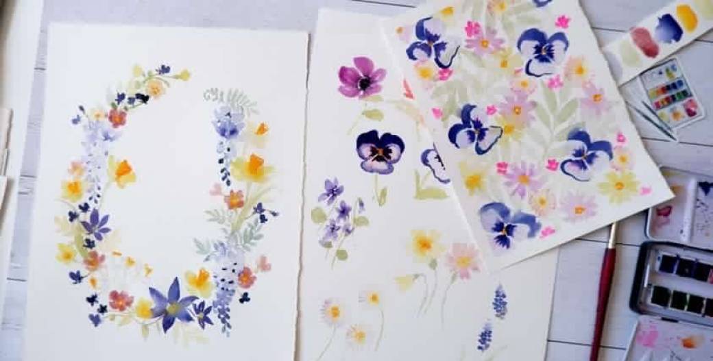 MAKE x L'EAU BLEUE | Aquarelle FLEURS de PRINTEMPS