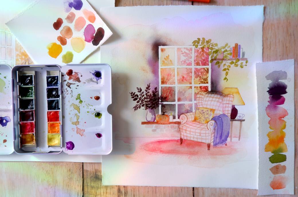 MAKE x L'EAU BLEUE | Aquarelle Niveau 2 - Fenêtres Cosy