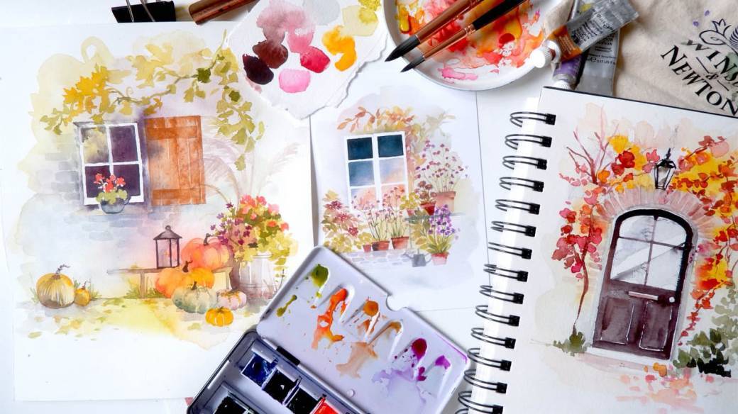 MAKE x L'EAU BLEUE | Aquarelle Niveau 2 - Fenêtres fleuries en automne 