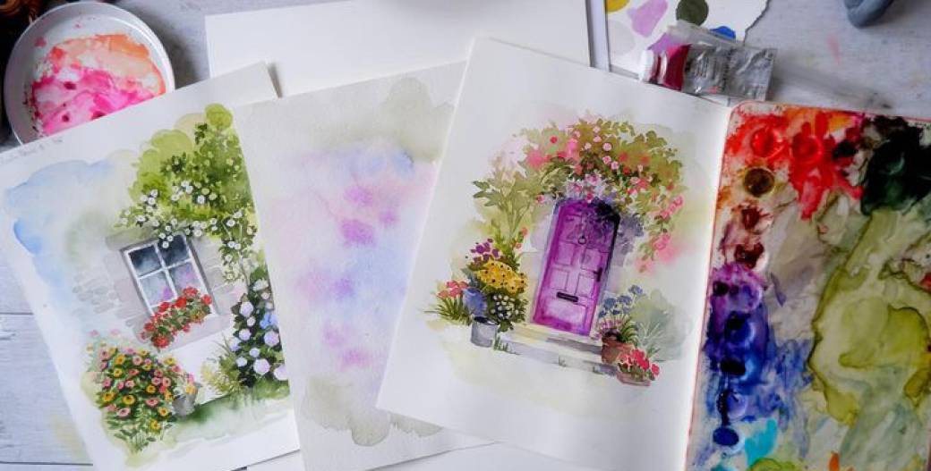 MAKE x L'EAU BLEUE | Aquarelle Tous Niveaux - PORTES ET FENÊTRES FLEURIES 
