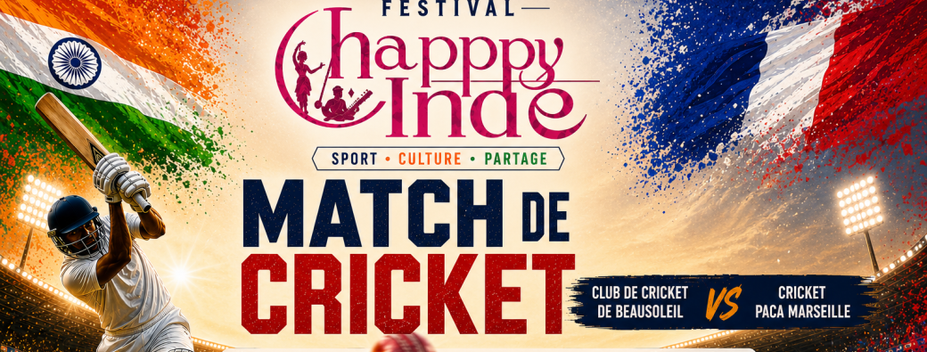 MATCH DE CRICKET - Beausoleil Vs Marseille - HAPPY INDE - 4ème edition 2026