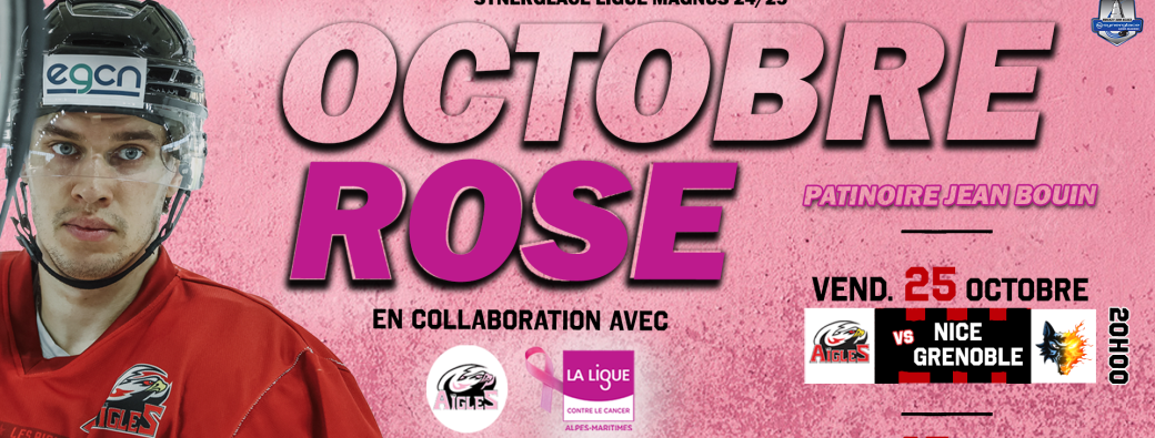PACK 2 MATCHS OCTOBRE ROSE : Nice vs Grenoble 25.10 / Nice vs Briançon 27.10