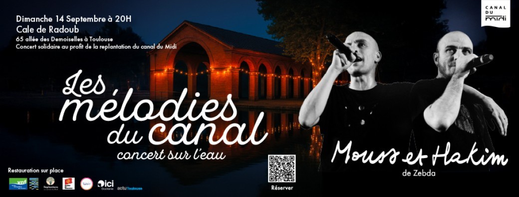 Les Mélodies du canal 2025 Mouss & Hakim de Zebda en concert sur l'eau