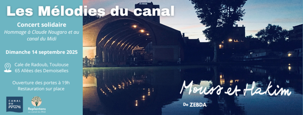 Les Mélodies du canal 2025 Mouss & Hakim de Zebda en concert sur l'eau