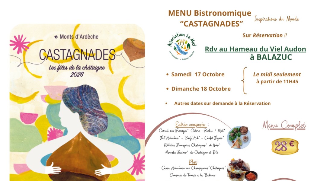 Menu CASTAGNADES au Viel Audon 
