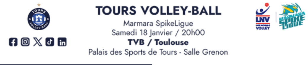 MSL TOURS VB - TOULOUSE à 20h00