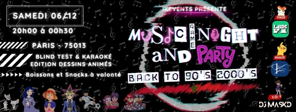 Music Game Night And Party - Back to 90's 2000's