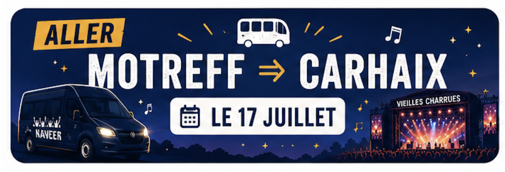 Navette Dimanche 19 juillet 2026 - Aller (Bronolo → Carhaix)