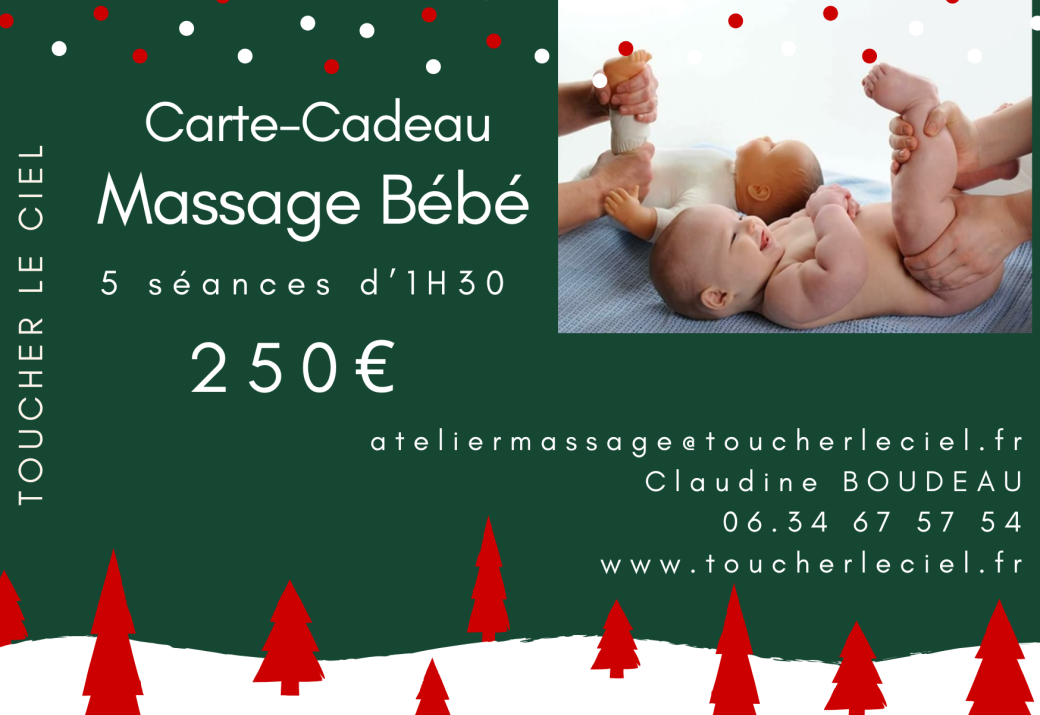Noël : Bon cadeau Massage Bébé (0-12 mois) - Programme complet - 5 séances