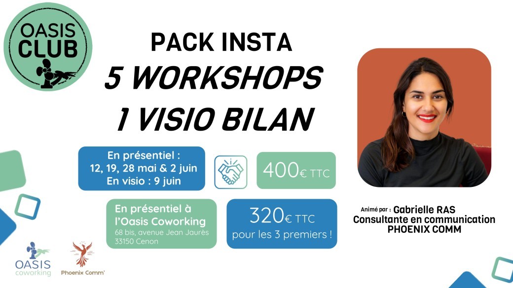Pack 5 Workshops Insta et 1 visio