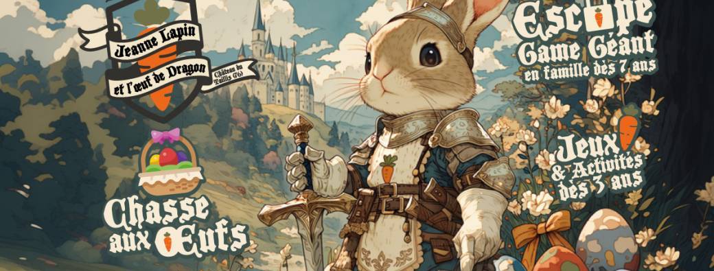 Pâques - Jeanne Lapin et l'oeuf de dragon - enquête au Château du Taillis ~2h d'activité