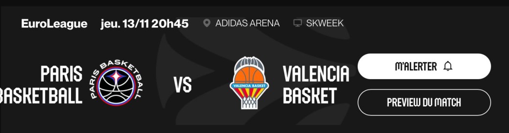Paris Basket VS Valence Basket